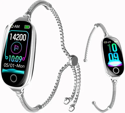 Vista 11 de Rastreador de actividad física para mujer, reloj inteligente de fitness con monitoreo del sueño, monitor de frecuencia cardíaca, contador de pasos