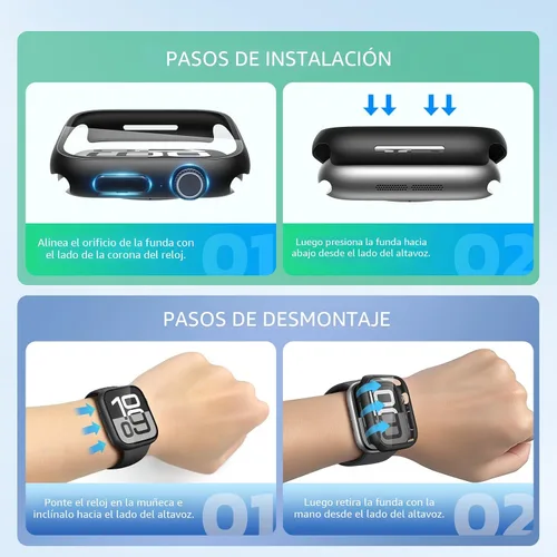 Vista 7 de Misxi Funda con protector de pantalla para Apple Watch Series 3/2 de 1.496