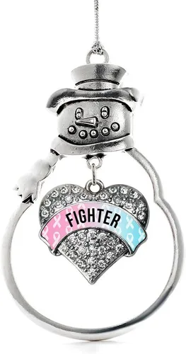 Vista 26 de Inspired Silver - Big Sis - Adorno de Navidad plateado - Adorno de árbol de Navidad con dije de corazón con circonita cúbica - Decoración colgante