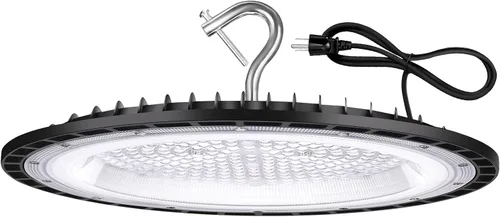 Vista 7 de YANYCN Paquete de 12 unidades de 100 W UFO Led Luz de bahía alta, 5000 K Luz diurna para tienda comercial, 120 V, 15000 lm
