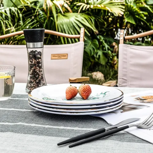 Vista 9 de Juego de 4 platos de ensalada de melamina, platos de ensalada/postre para uso en exteriores e interiores, inastillables, sin BPA, aptos