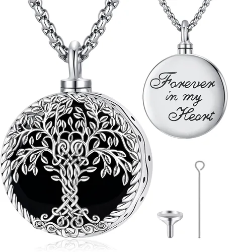 Vista 18 de Eusense Tree of Life for Ashes Urn Necklace Cremation Jewelry Oro