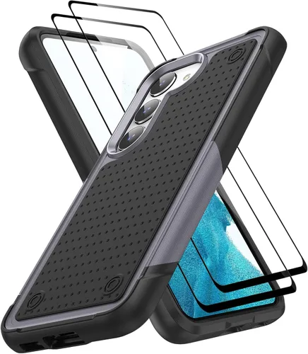 Vista 108 de Jeylly Funda para Samsung Galaxy S10 Plus S10+, ajuste delgado, doble capa, resistente, absorción de golpes, TPU con carcasa trasera de Negro