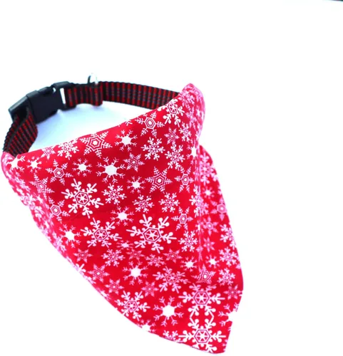 Vista 2 de Christmas Dog Bandana,Snowflakes, over the collar slip on bandana, washable dog bibs, neckerchief, scarf for cat, dog scarf holiday bandana winter