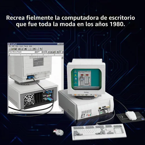 Vista 2 de BRICKKK Set de Construcción de Computadora para Adultos: Kit de Construcción para Adultos, Modelo de Pantalla de Computadora Retro Coleccionable