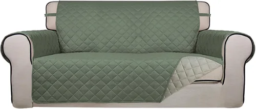 Vista 137 de PureFit - Funda de sofá acolchada reversible, protector de muebles impermeable, funda de sofá lavable con espuma antideslizante y correas elásticas