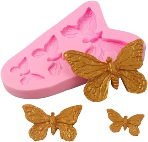 Vista 3 de Moldes de silicona de mariposa - Mini moldes de fondant de mariposa para herramientas de decoración de pasteles