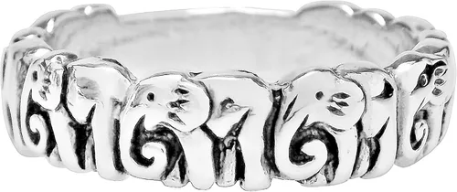 Vista 2 de AeraVida Anillo de plata de ley 925 con diseño de elefantes bohemios Anillo de elefante para mujer de plata de ley Anillos de plata de ley