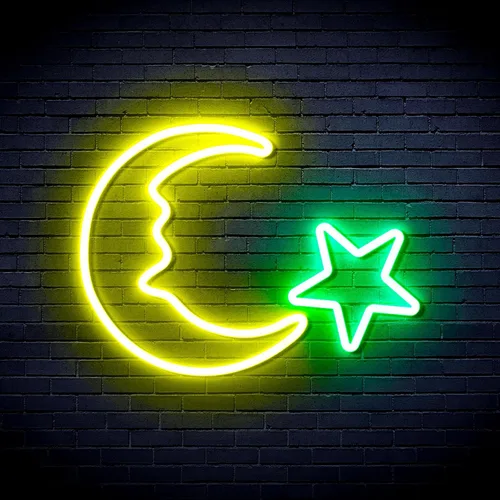 Vista 18 de ADVPRO Moon and Star Flex Silicone LED Neon Sign - Azul - st16s33-fnu0009-b