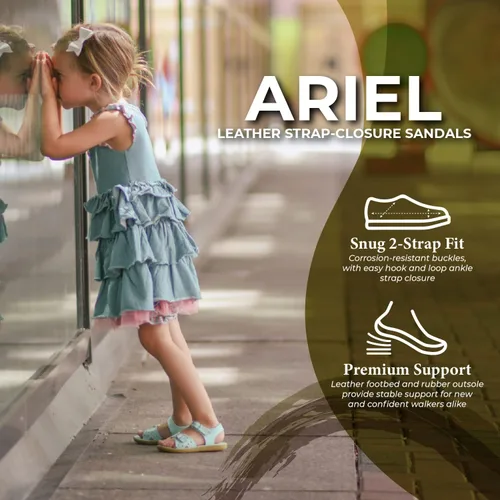 Vista 4 de FOOTMATES Ariel and Eco-Ariel Waterproof Sandals for Girls and Boys with Slip-Resistant, Non-Marking Outsoles and Strap Closure, White - 7 Toddler