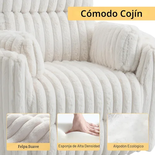 Vista 8 de Jocisland - Silla reclinable eléctrica para guardería, mecedora giratoria, color crema
