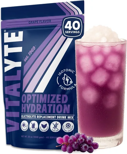 Vista 17 de Polvo para preparar bebida natural de electrolitos, libre de gluten, contenedor con 80 porciones, marca Vitalyte, cítrico (Cool Citrus)