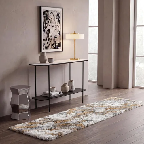 Vista 25 de SAFAVIEH Horizon Shag Collection - Alfombra decorativa, 2 x 3 pies, gris y azul, no desprende pelusa y de fácil cuidado, 2 pulgadas de grosor, ideal