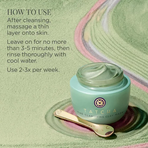 Vista 5 de TATCHA The Clarifying Clay Mask Tratamiento exfoliante de poros crea una sensación de calentamiento para abrir y purificar los poros, 1.7 fl oz