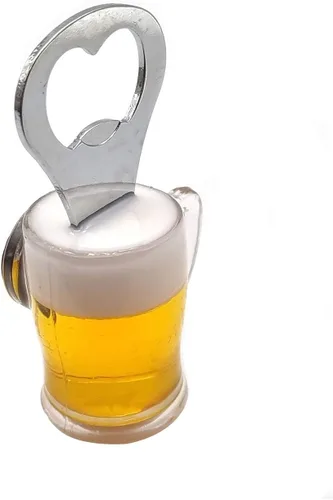 Vista 8 de Abridor de botellas de cerveza de acrílico creativo Forma de taza de cerveza Abrebotellas Accesorios de cocina Refrigerador (B)