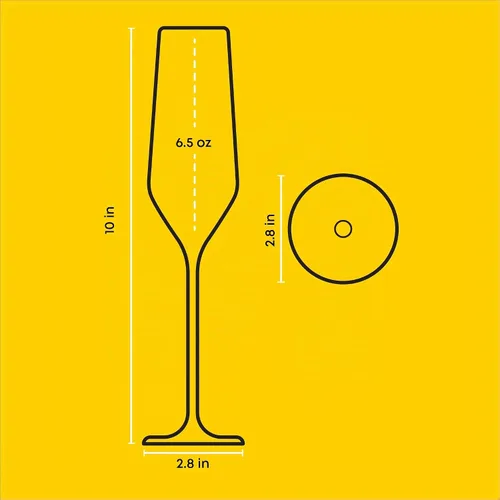 Vista 2 de JoyJolt Juego de 4 copas de champán de la colección Layla, de 6.7 onzas, elegantes copas de champán con tallo de cristal para Prosecco, vino