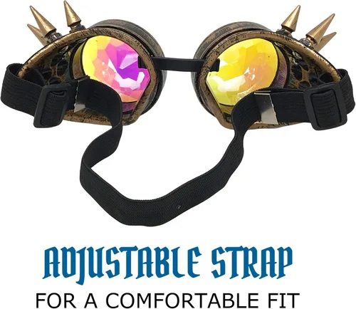 Vista 3 de UMBRELLALABORATORY Gafas de cristal arcoiris caleidoscopio rave gafas steampunk accesorios