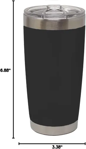 Vista 6 de LaserGram Vaso aislado al vacío de 20 onzas, dragón, grabado personalizado incluido (negro)