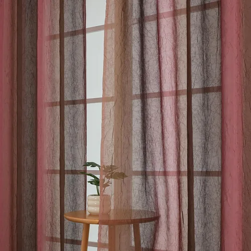 Vista 10 de OWENIE Cortinas transparentes degradadas para dormitorio, sala de estar, 96 Morado y dorado