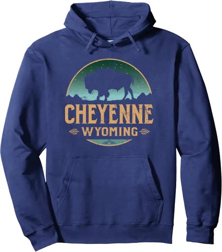 Vista 3 de Cheyenne Wyoming WY Buffalo Bison - Sudadera con capucha, Negro