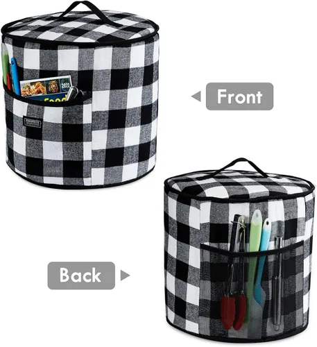Vista 2 de BAGSPRITE Cubierta antipolvo compatible con Instant Pot 6 cuartos de galón, cubierta aislada para olla a presión con bolsillos para accesorios