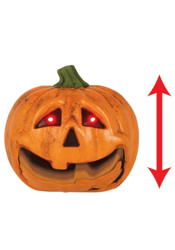 Vista 3 de Decoración de Jack O´ Lantern de 7 pulgadas que habla y se ilumina con mandíbula móvil Multicolor