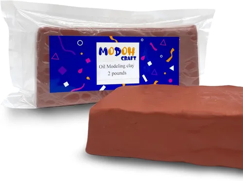 Vista 7 de Arcilla de modelado a base de aceite de plastilina, no se endurece, reutilizable, no tóxica, sin horneado, profesional, a base de aceite, sin