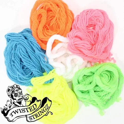 Vista 2 de Twisted Stringz Cuerdas Yo-Yo – Poliéster – Cuerda YoYo Regular Sólida – Paquete de 10 (Naranja Sólido)