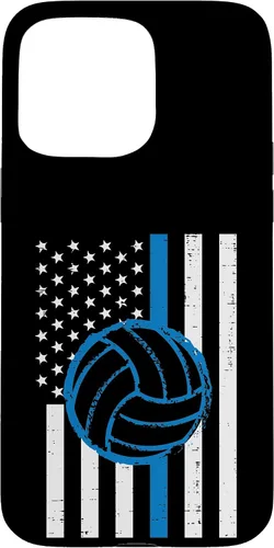 Vista 31 de US Flag Blue Line Volleyball Vintage Patriotic Police Cop Case for iPhone 17