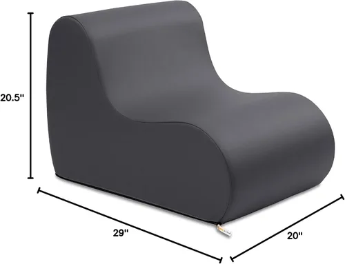 Vista 2 de Jaxx Midtown Silla pequeña de espuma suave para aula, funda de vinilo premium, color negro