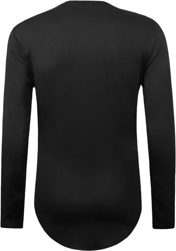 Vista 4 de Camiseta de manga larga para hombre con dobladillo curvo y dobladillo curvo