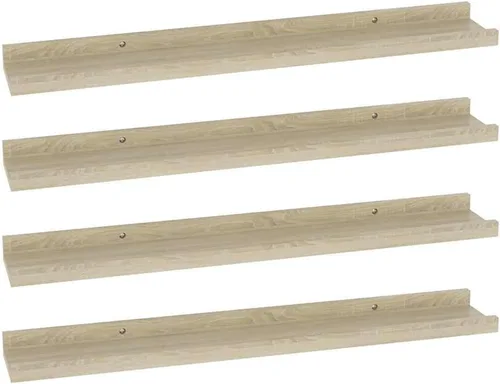 Vista 17 de Black Floating Shelves Set of 4, Wall Mounted MDF Shelves with Matte Finish for Living Room, Bedroom Decor Display