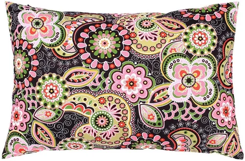 Vista 17 de TangDepot - Fundas de almohada decorativas 100% de algodón con estampado floral, fundas de almohada hechas a mano - (12 x 12 pulgadas, Negro Claro)