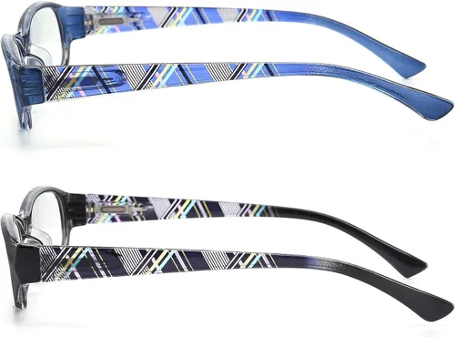 Vista 5 de Gafas de Bloqueo de Luz Azul para Mujeres - 2 Pares Lentes de Computadora Ligeros Anti-reflejos de Pantalla Azul Gafas de Calidad Azul/Negro