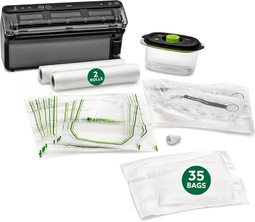 Vista 11 de FoodSaver Rollos selladores al vacío resistentes, paquete de 2 rollos XL de 11 pulgadas x 16 pies (32 pies en total), se expande a 14 pulgadas