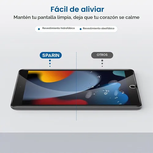 Vista 6 de SPARIN mica protectora para iPad Pro de 10.5 - Vidrio templado de doble protección, compatible con lápiz Apple, apto para funda, de borde redondo