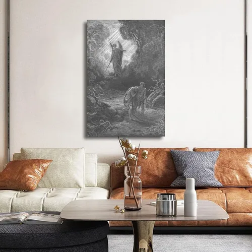 Vista 5 de 20 obras maestras por Gustave Dore - Póster artístico de Adán y Eva expulsados del Edén y arte de pared, póster moderno para decoración