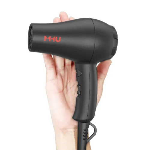Vista 3 de Secador de cabello MHD de salón, de grado profesional, 1875 W, bajo nivel de ruido, cerámica iónica, calor infrarrojo AC, más una boquilla