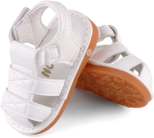 Vista 7 de CINDEAR Sandalias chirriantes de verano para niños y niñas, puntera cerrada, antideslizantes, suela de goma premium, zapatos para primeros pasos