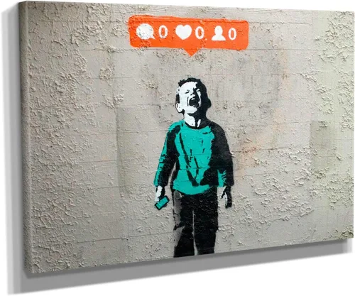 Vista 9 de Arte en lienzo de Banksy para pared, decoración del hogar, lienzo pre-estirado - varios tamaños