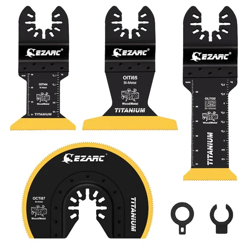 Vista 8 de EZARC Hojas de sierra oscilante de titanio, 3 cuchillas multiherramienta extendidas para metal, clavos de madera, corte de tornillos, plástico