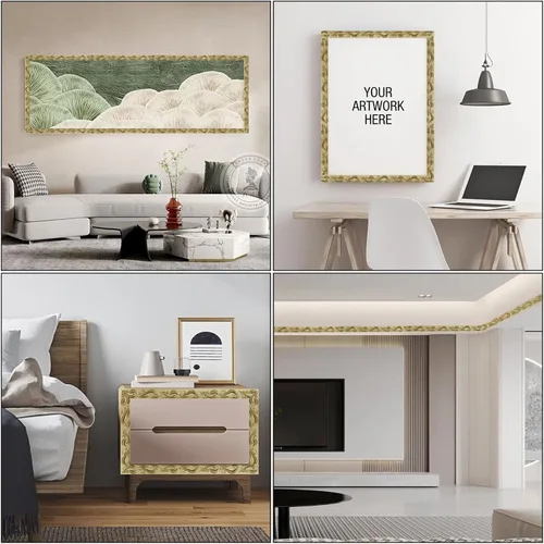 Vista 6 de Moldura de pared flexible autoadhesiva de 16.4 x 0.8 pulgadas, para paredes, marcos, bordes, marcos de ventana, azulejos en muro (oro champán)