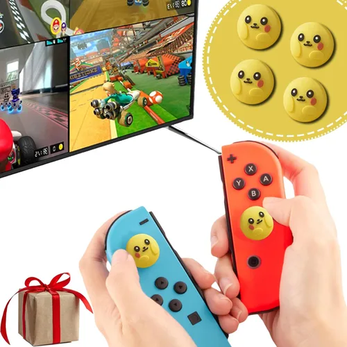 Vista 7 de Tapas de agarre para el pulgar para Nintendo SwitchOLEDSwitch Lite, 4 piezas Joycon agarre de pulgar lindos accesorios para Nintendo Switch Lite