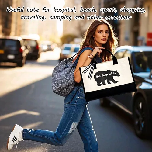 Vista 2 de Mothers Day Gifts for New Mom Pregnancy Gifts Tote Bags for Women Mommy Mama Tote Bag for Hospital Shopping Birthday