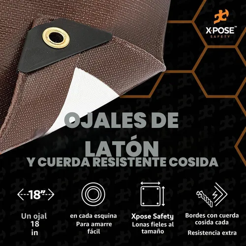 Vista 4 de Xpose Safety Lona ultra resistente de 5 x 7 pies, lonas impermeables de 20 mil para camping, aventuras al aire libre y cubierta de tienda