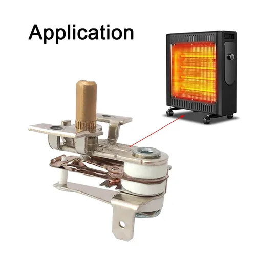 Vista 6 de AC 250V 10-16A Interruptor de temperatura Termostato bimetálico de calefacción con perilla para dispositivos de calefacción eléctrica (10A)
