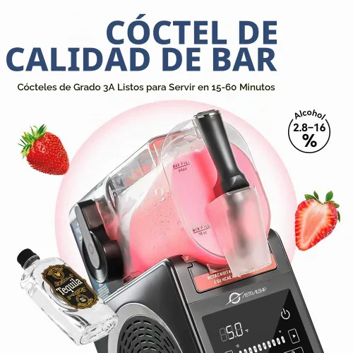 Vista 6 de Máquina de Granizados de 85 oz Fabricadora de Bebidas Congeladas con 6 Programas Preestablecidos, Control Inteligente de Temperatura, Enjuague Negro