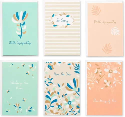 Vista 2 de American Greetings Surtido de tarjetas de condolencias, 6 diseños inspirados en la naturaleza (48 unidades)