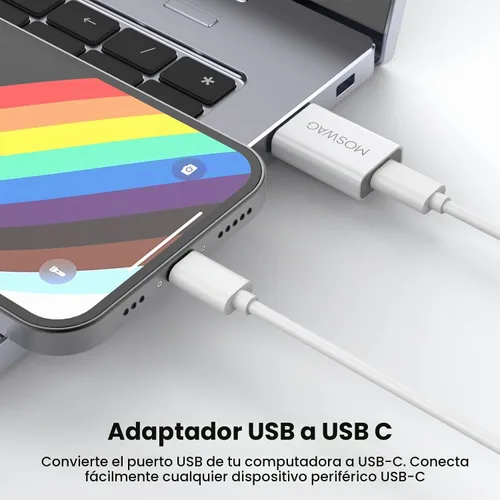 Vista 3 de MOSWAG Adaptador USB-C hembra a USB-A macho