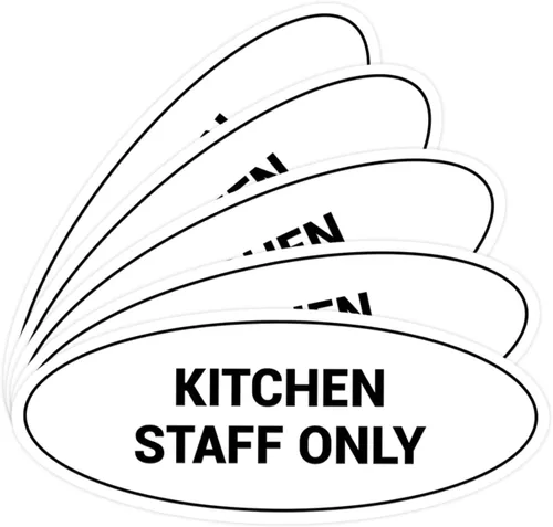 Vista 35 de Signs ByLITA Letrero ovalado solo para el personal de cocina (rojo) - Pequeño